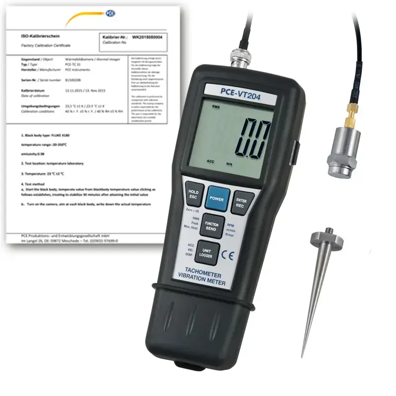 Accelerometer PCE-VT 204-ICA incl. ISO Calibration Certificate Authentique