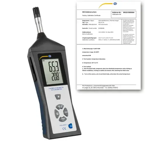 Multifunction Hygrometer PCE-HVAC 3-ICA Incl. ISO Calibration Certificate Expédition Rapide